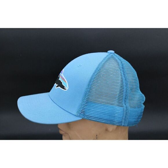 Patagonia Fitz Roy Trout Trucker Hat blue mesh snap back baseball cap - Picture 4 of 7